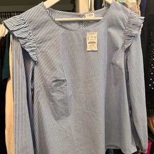 J Crew blue and white striped blouse NWT!